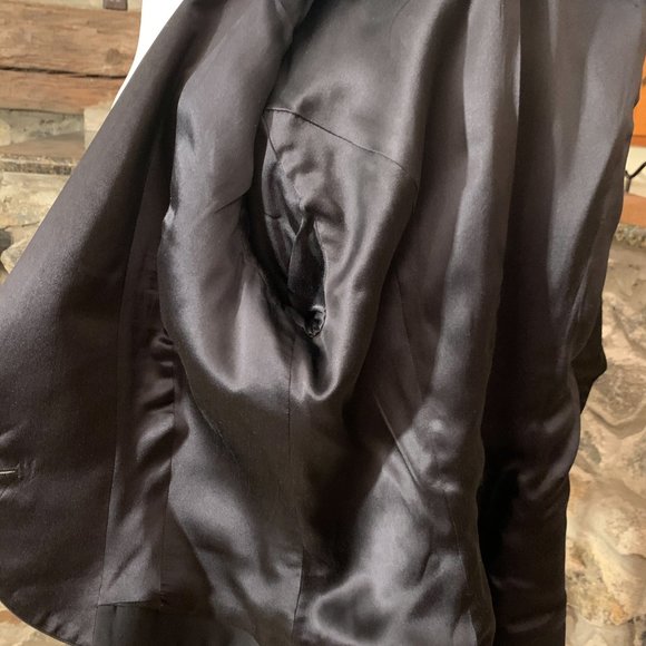 ralph lauren woman black silk tuxedo jacket w/tail - Picture 3 of 10